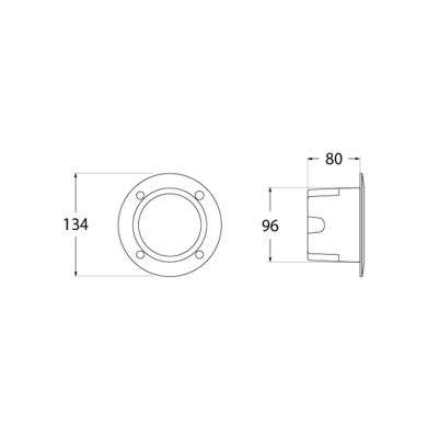 Aplique empotrable LETI 1xGX53 IP66 An.8xD.13,4cmresina negra