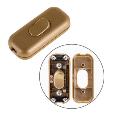Gold single pole rocker switch, in thermoplastic resin