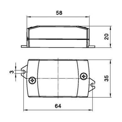 Transformador de corriente constante AC/DC 350mA (Driver) 6W, en plastico