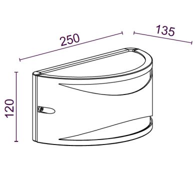 Aplique MERIDIAN IP65 1xE27 L.25xAn.13,5xAl.12cm Blanco