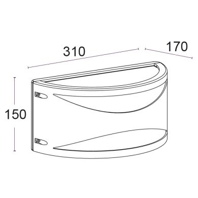 Aplique MERIDIAN IP65 1xE27 L.31xAn.17xAl.15cm Blanco