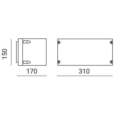 Aplique MERIDIAN PLUS IP65 1xE27 L.31xAn.17xAl.15cm Antracita