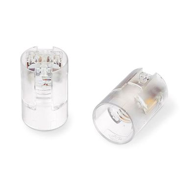 Transparent E14 2-pieces lampholder with plain outer shell, in thermoplastic resin