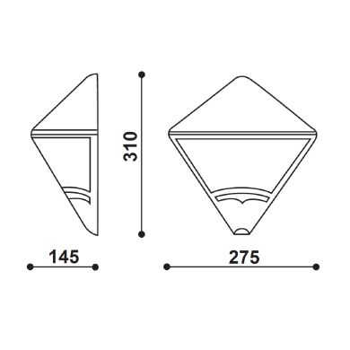 Wall Lamp TETRA IP44 1xE27 L.27,5xW.14,5xH.31cm Black