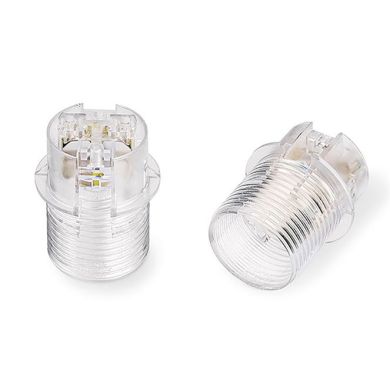 Transparent E14 2-pieces lampholder with half threaded outer shell, in thermoplastic resin