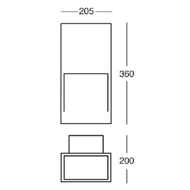 Wall Lamp SCUDO IP44 1xE27 H.12,8xD.30cm Anthracite