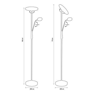 Lámpara de Pie BAYANI 28W+6W LED 3000-6500K A.179xD.25cm blanco