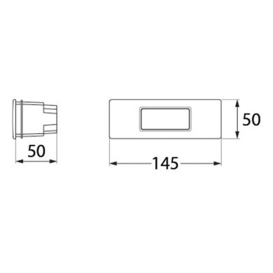 Aplique de encastrar NINA 1xR7s (78mm) 3,5W botãoCCT (3cores) incluída IP55 C.14,5xL.5xAlt.5cm cinza