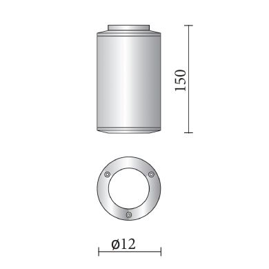 Plafón UP & DOWN IP54 1xGU10 Al.15xD.12cm Antracita