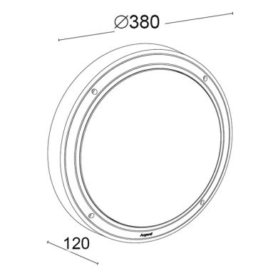 Plafón GEO 380 IP65 1xE27 An.13xD.38cm Antracita