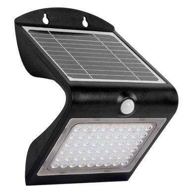 Solar Wall Lamp SOLARIS IP65 4W 500lm LED 4000K+back LED 4000K L.14xW.11,48xH.21,11cm Black