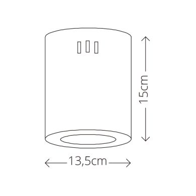 Plafón TUBI 1x15W LED 1200lm 4000K Al.15xD.13,2cm Aluminio Blanco