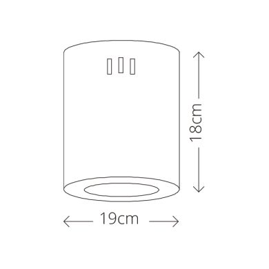 Plafón TUBI 1x30W LED 2400lm 4000K Al.18xD.19cm Aluminio Blanco