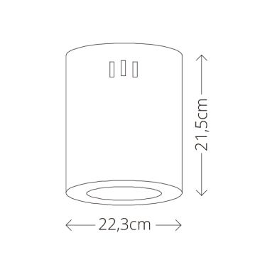 Plafón TUBI 1x40W LED 3200lm 4000K Al.21,5xD.22cm Aluminio Blanco