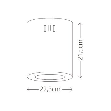 Plafón TUBI 1x50W LED 4000lm 4000K Al.21,5xD.22cm Aluminio Blanco