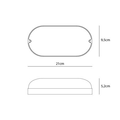 Aplique KASAI IP65 1x18W LED 1260lm 3000K C.21xL.9,5xAlt.5,2cm Branco