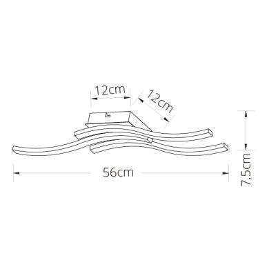 Plafón JORJA 3x6W LED 1800lm 4000K L.56xAn.12xAl.7,5cm Blanco