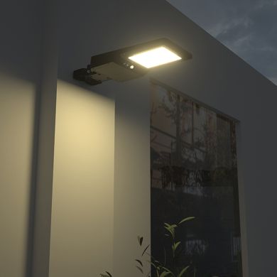 Solar Wall Lamp DALTON w/sensor and solar panel IP65 15W LED 1600lm 6000K 90° L.23,19xW.49,25xH5,8cm
