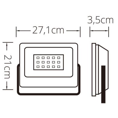 Floodlight TUMUT IP65 100W LED 8500lm 6400K 120°W.27,1xW.3,5xH.21,0cm White