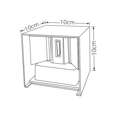 Aplique SOR IP65 2x5W LED CCT 3000/4000/6500K C.10xL.10xAlt.10cm Ferrugem