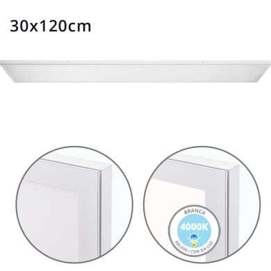Surface Mounted Panel VOLTAIRE 30x120 72W LED 5760lm 4000K 120° W.120xW.30xH.2,3cm White
