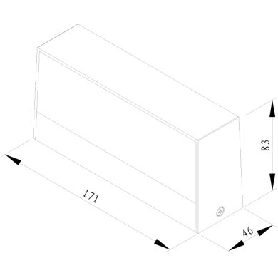 Aplique CORVO IP65 9W LED CCT 3000/4000/6500K L.17,1xAn.4,6xAl.8,3cm Antracita