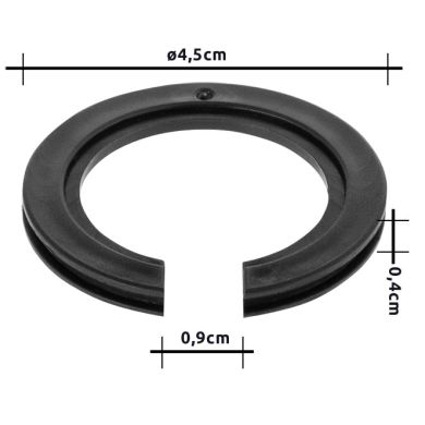 Plastic E14 shade adapter ring for lampshades fitting E27 0,4xD.4,5cm black