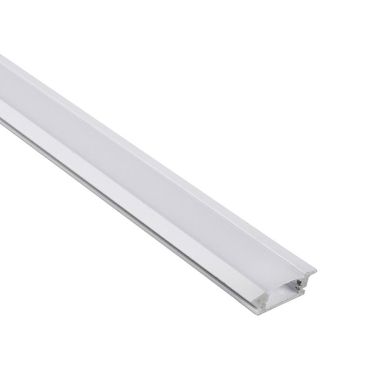 Calha com abas para fita LED branco com difusor opalino (para embutir) L.24,7x Alt.7mm