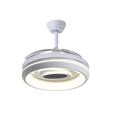 Ventoinha de tecto URANO branca, 4 palas retráteis, 72W LED 3000|4000|6000K, Alt.45xD.108/50cm