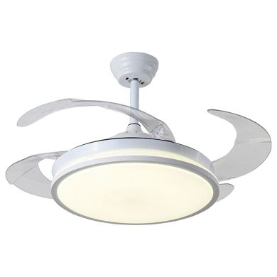 Ceiling fan DC DUNE white, 4 retractable blades, 72W LED 3000|4000|6000K, H.35xD.108/50cm