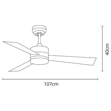 Ceiling fan DC KILIM white, 3 reversible blades, 18W LED 3000|4000|6500K, H.40xD.107cm