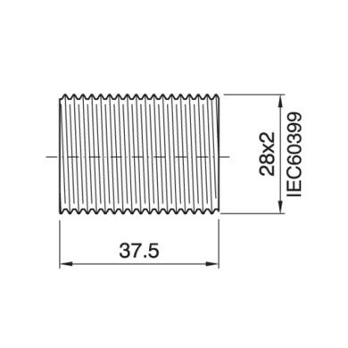 Shiny white threaded outer shell for E14 3-pieces lampholder, in thermoplastic resin