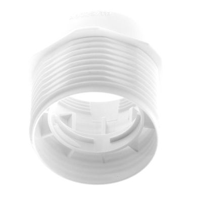 Camisa branca meia roscada com espessura reduzida p/suporte E27 de 3-peças, em resina termoplástica