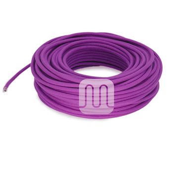 Flexible round fabric covered electrical cable H03VV-F 2x0,75 D.6.8mm wisteria TO441