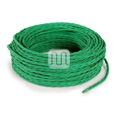 Cable eléctrico H05V2-K cubierto con tela torcida FRRTX 2x0,75 D.5.8mm verde TR2