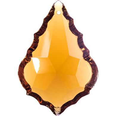 Plaqueta en cristal 6,3x4,3cm 1 taladro ambar