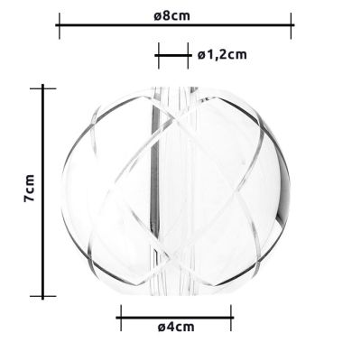 Sphere KALAMBO made of transparent glass D.7,5xH.7cm