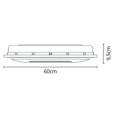 Ventilador empotrable AC PANEL blanco, 6 aspas, 66W LED 3000-6000K, 59,8x59,8cm