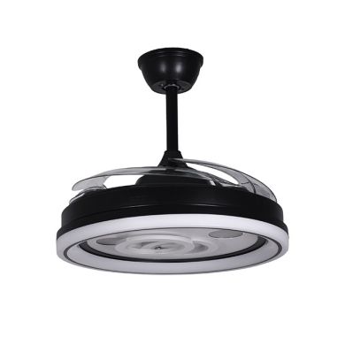 Ceiling fan DC DAFNE black, 4 retractable blades, 72W LED 3000|4000|6000K, H.35xD.108/50cm