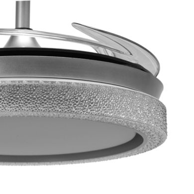 Ceiling fan DC ACANTO silver, 4 retractable blades, 72W LED 3000|4000|6000K, H.35xD.108/50cm