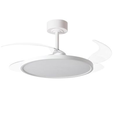 Ceiling fan DC SLIM white, 4 retractable blades, 72W LED 3000|4000|6000K, H.35xD.106/50cm
