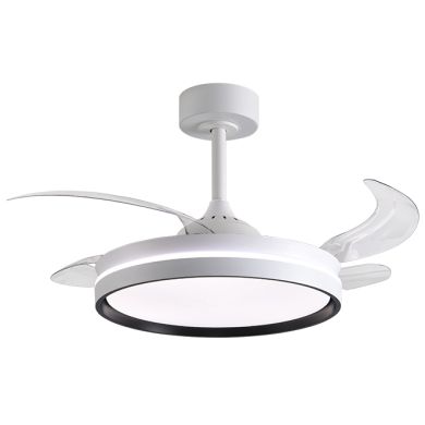 Ceiling fan DC AKRAN black, 4 retractable blades, 72W LED 3000|4000|6000K, H.35xD.108/50cm