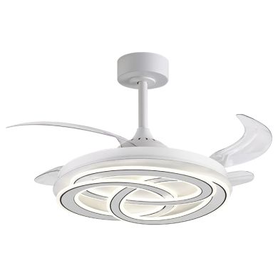 Ceiling fan DC NUDOS white, 4 retractable blades, 200W LED 3000|4000|6000K, H.35xD.108/50cm