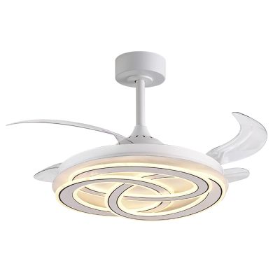 Ceiling fan DC NUDOS white, 4 retractable blades, 200W LED 3000|4000|6000K, H.35xD.108/50cm