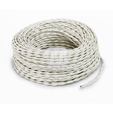 Twisted fabric covered electrical cable H05V2-K FRRTX 3x0,75 D.6.4mm ivory