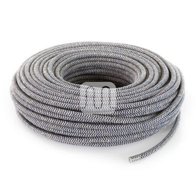 Cable eléctrico cubierto con tela redonda flexible H03VV-F 2x0,75 D.6.8mm azul jeans/arena TO449