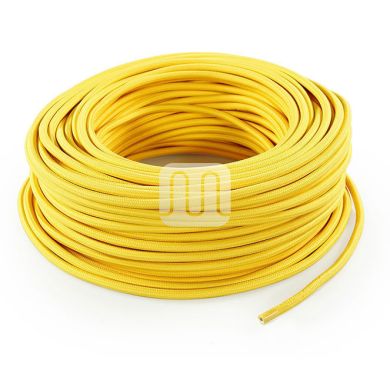 Flexible round fabric covered electrical cable H03VV-F 3x0,75 D.6.4mm yellow TO58