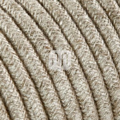 Flexible round fabric covered electrical cable H03VV-F 3x0,75 D.7.0mm canvas beige TO401