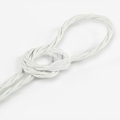 Cable eléctrico H05V2-K cubierto con tela torcida FRRTX 2x0,75 D.5.8mm blanco TR3