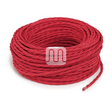 Cable eléctrico H05V2-K cubierto con tela torcida FRRTX 2x0,75 D.5.8mm rojo TR7